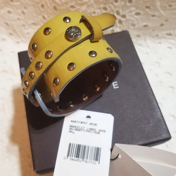 CELINE Made In Italy Patent and Tanned Calf Bombay Sky Bracelet - Picture 5 of 7